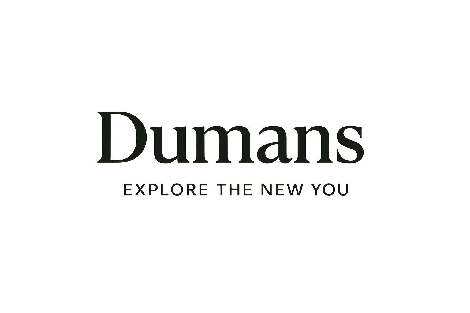 the name Dumans and the words "Explore the new you" under it